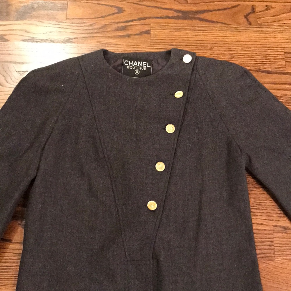 CHANEL Dress, Vintage, Gold Buttons with Logo